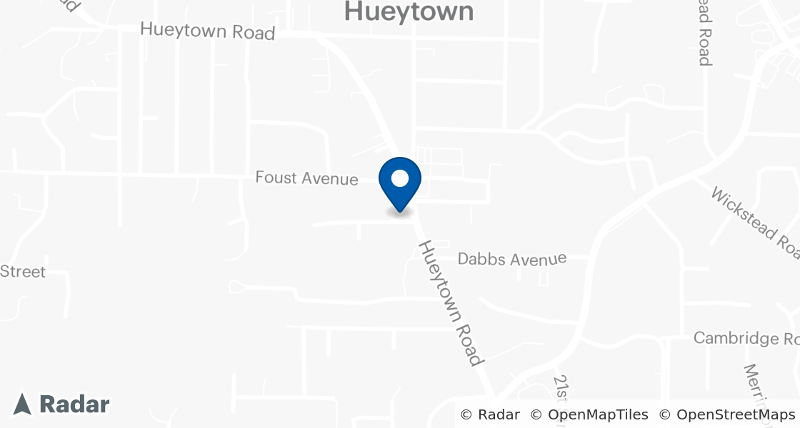Map of Dairy Queen Location:: 1349 Hueytown Rd, Hueytown, AL, 35023-2440